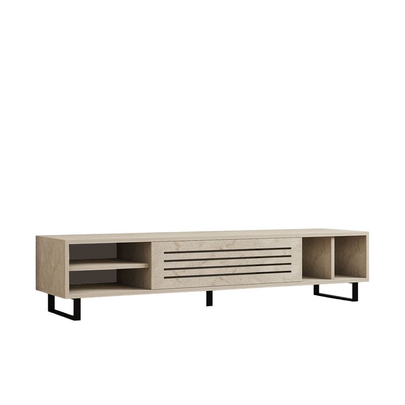 Casa si Gradina - Mobilier - Comode si corpuri - Comode - Comoda tv, Hanah Home, pal melaminat, travertin, 160x40x35 cm - Infinity.ro