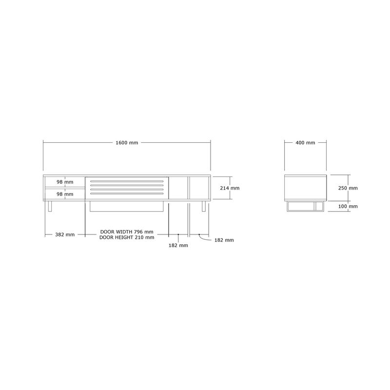 Casa si Gradina - Mobilier - Comode si corpuri - Comode - Comoda tv, Hanah Home, pal melaminat, travertin, 160x40x35 cm - Infinity.ro