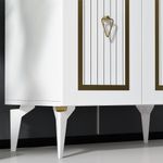 Casa si Gradina - Mobilier - Comode si corpuri - Console - Consola, Hanah Home, panou aglomerat cu melamina, alb auriu, 75x40x79 cm - Infinity.ro