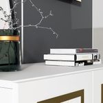 Casa si Gradina - Mobilier - Comode si corpuri - Console - Consola, Hanah Home, panou aglomerat cu melamina, alb auriu, 75x40x79 cm - Infinity.ro
