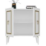 Casa si Gradina - Mobilier - Comode si corpuri - Console - Consola, Hanah Home, panou aglomerat cu melamina, alb auriu, 75x40x79 cm - Infinity.ro