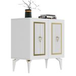 Casa si Gradina - Mobilier - Comode si corpuri - Console - Consola, Hanah Home, panou aglomerat cu melamina, alb auriu, 75x40x79 cm - Infinity.ro