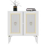 Casa si Gradina - Mobilier - Comode si corpuri - Console - Consola, Hanah Home, panou aglomerat cu melamina, alb auriu, 75x40x79 cm - Infinity.ro