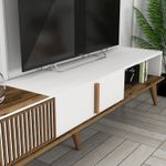Casa si Gradina - Mobilier - Comode si corpuri - Comode - Comoda tv, Hanah Home, pal melaminat, nuc si alb, 180x40x35 cm, 845HCT3109 - Infinity.ro