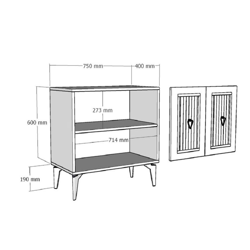 Casa si Gradina - Mobilier - Comode si corpuri - Console - Consola, Hanah Home, panou aglomerat cu melamina, alb auriu, 75x40x79 cm - Infinity.ro