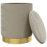 Casa si Gradina - Mobilier - Scaune si fotolii - Tabureti - Taburet depozitare rotund, gri inchis, catifea - Infinity.ro