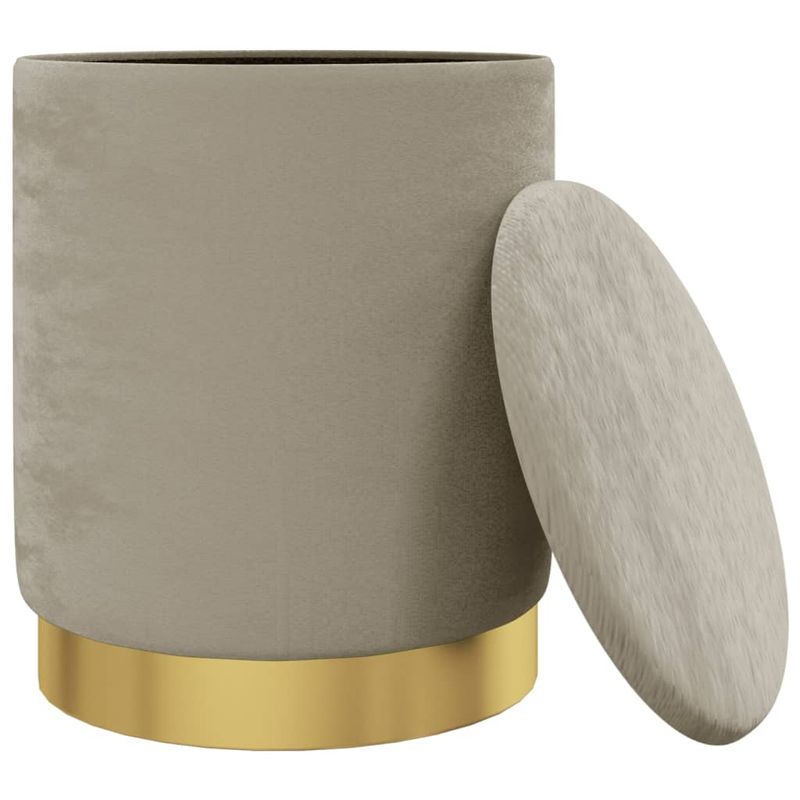 Casa si Gradina - Mobilier - Scaune si fotolii - Tabureti - Taburet depozitare rotund, gri inchis, catifea - Infinity.ro