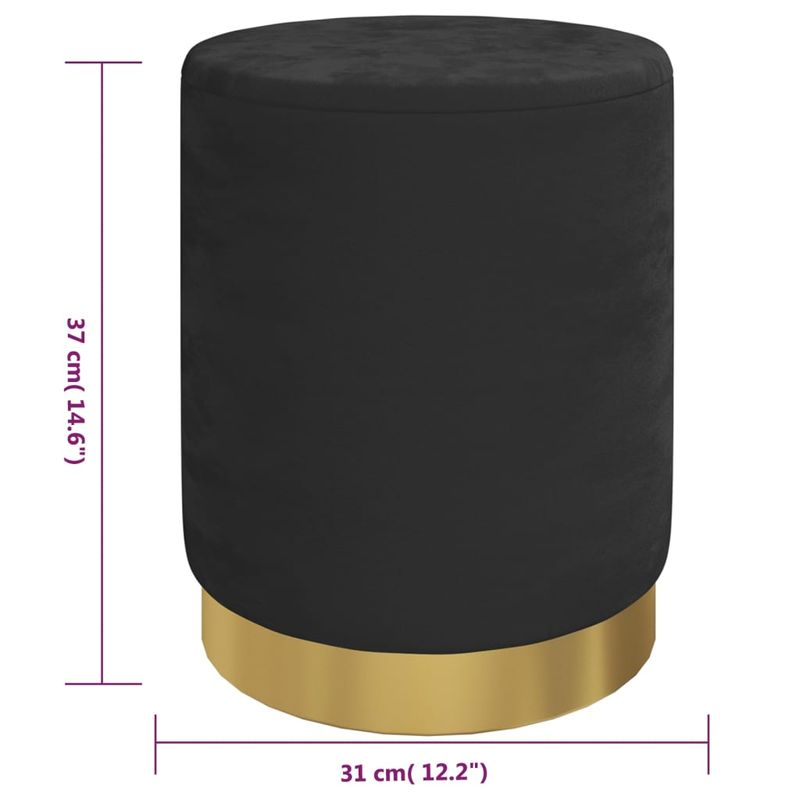 Casa si Gradina - Mobilier - Scaune si fotolii - Tabureti - Taburet depozitare rotund, negru, catifea - Infinity.ro
