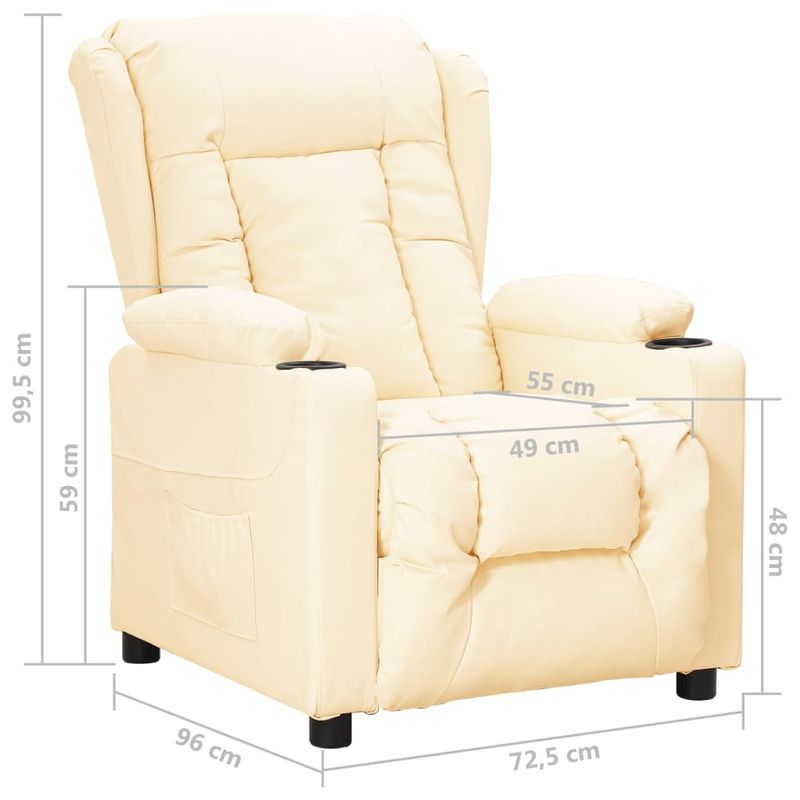 Casa si Gradina - Mobilier - Scaune si fotolii - Fotolii - Fotoliu rabatabil, crem, piele ecologica - Infinity.ro