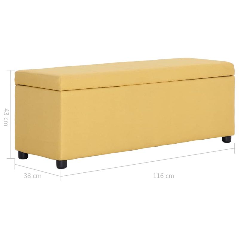 Casa si Gradina - Mobilier - Canapele si coltare - Banchete - Banca cu compartiment de depozitare, galben, 116 cm, poliester - Infinity.ro