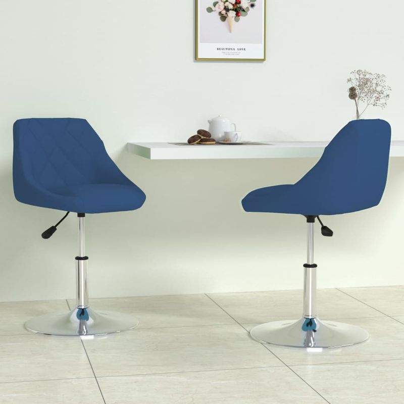 Casa si Gradina - Mobilier - Scaune si fotolii - Scaune - Scaune de bucatarie pivotante, 2 buc., albastru, catifea - Infinity.ro