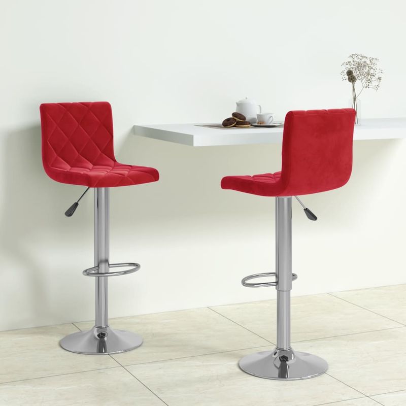 Casa si Gradina - Mobilier - Scaune si fotolii - Scaune - Scaune de bar, 2 buc., rosu vin, catifea - Infinity.ro