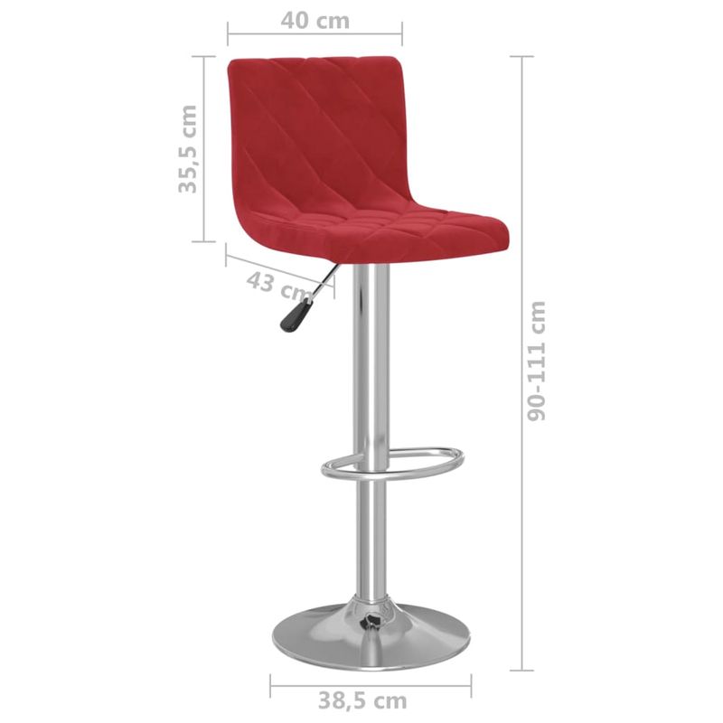 Casa si Gradina - Mobilier - Scaune si fotolii - Scaune - Scaune de bar, 2 buc., rosu vin, catifea - Infinity.ro