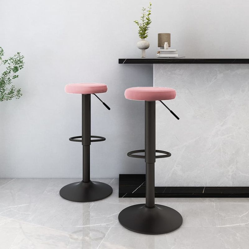 Casa si Gradina - Mobilier - Scaune si fotolii - Scaune - Scaune de bar, 2 buc., roz, catifea - Infinity.ro