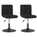 Casa si Gradina - Mobilier - Scaune si fotolii - Scaune - Scaune de bucatarie pivotante, 2 buc., negru, catifea - Infinity.ro
