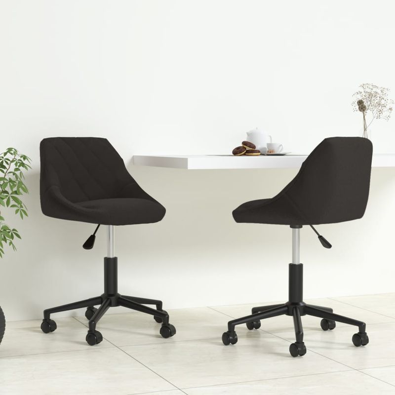 Casa si Gradina - Mobilier - Scaune si fotolii - Scaune - Scaune de bucatarie pivotante, 2 buc., negru, catifea - Infinity.ro