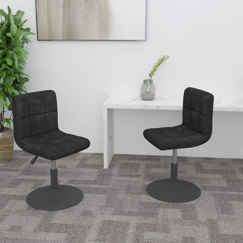 Casa si Gradina - Mobilier - Scaune si fotolii - Scaune - Scaune de bucatarie pivotante, 2 buc., negru, catifea - Infinity.ro