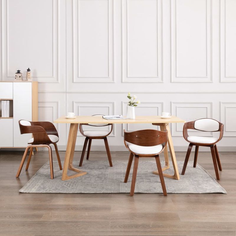 Casa si Gradina - Mobilier - Scaune si fotolii - Scaune - Scaune de bucatarie, 4 buc, lemn curbat si piele ecologica - Infinity.ro