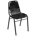 Casa si Gradina - Mobilier - Scaune si fotolii - Scaune - Scaune de bucatarie, 6 buc., negru, piele naturala - Infinity.ro