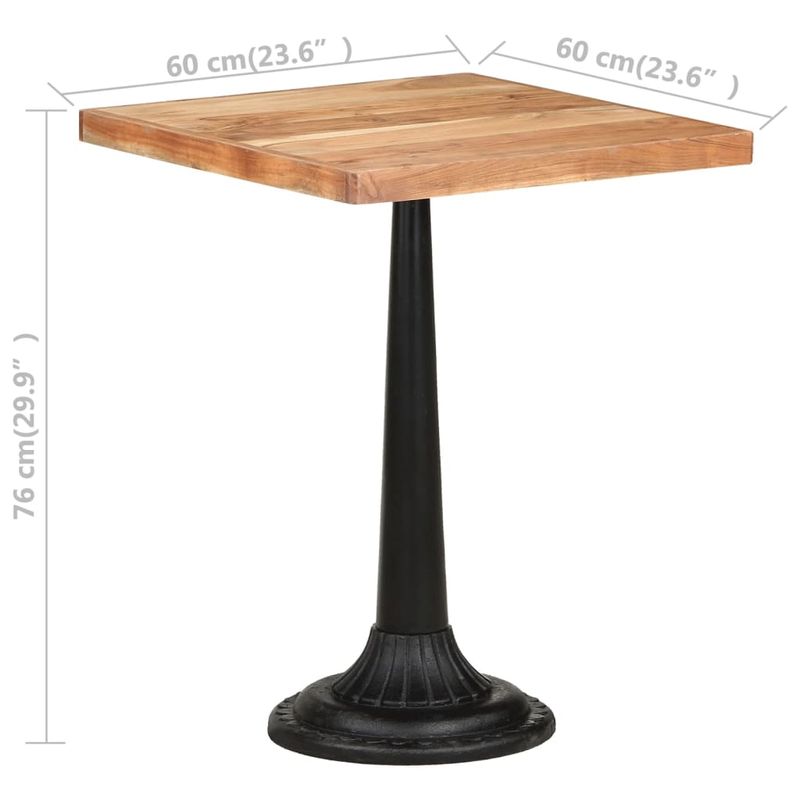 Casa si Gradina - Mobilier - Mese si birouri - Mese bucatarie si dining - Masa de bistro, 60 x 60 x 76 cm, lemn masiv de acacia, formă picioare bază rotundă - Infinity.ro