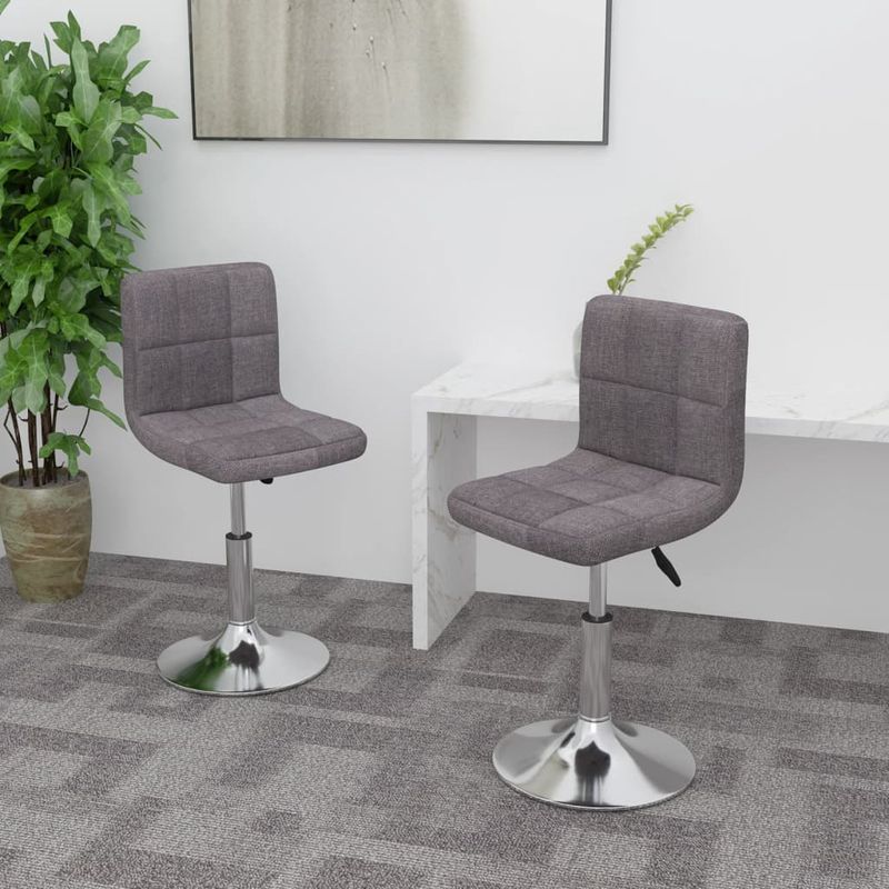 Casa si Gradina - Mobilier - Scaune si fotolii - Scaune - Scaune de bucatarie pivotante, 2 buc., gri taupe, textil - Infinity.ro
