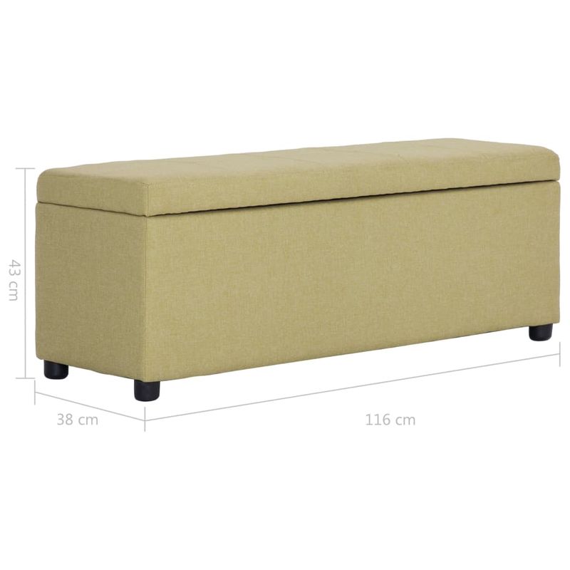 Casa si Gradina - Mobilier - Canapele si coltare - Banchete - Banca cu compartiment de depozitare, verde, 116 cm, poliester - Infinity.ro