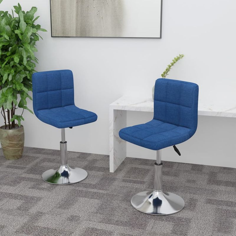 Casa si Gradina - Mobilier - Scaune si fotolii - Scaune - Scaune de bucatarie pivotante, 2 buc., albastru, textil - Infinity.ro