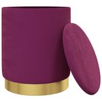 Casa si Gradina - Mobilier - Scaune si fotolii - Tabureti - Taburet de depozitare rotund, violet, catifea - Infinity.ro
