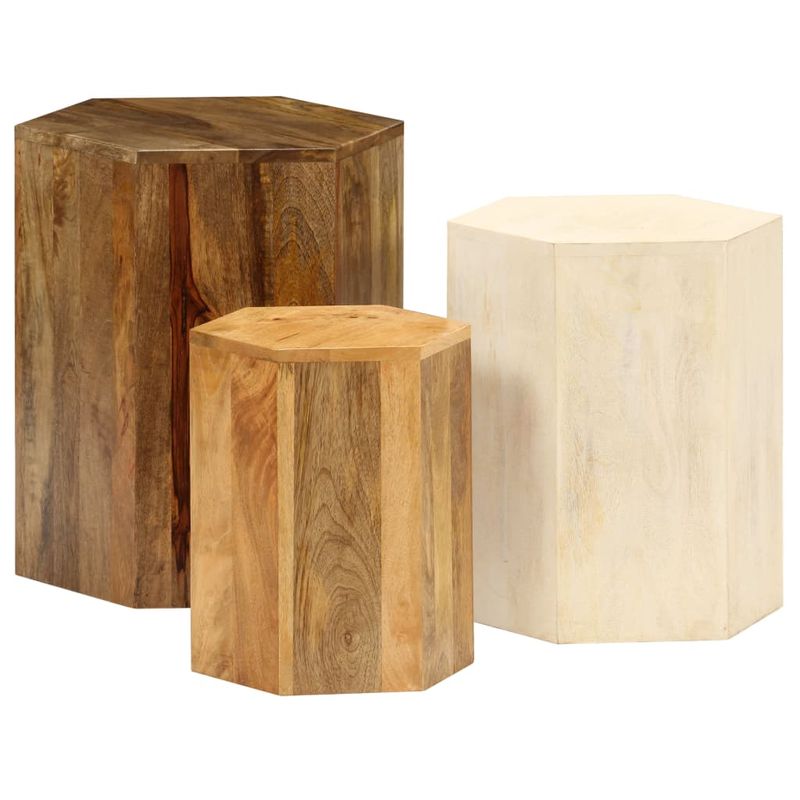 Casa si Gradina - Mobilier - Mese si birouri - Masute de cafea - Set masute cafea, 3 piese, lemn masiv de mango - Infinity.ro