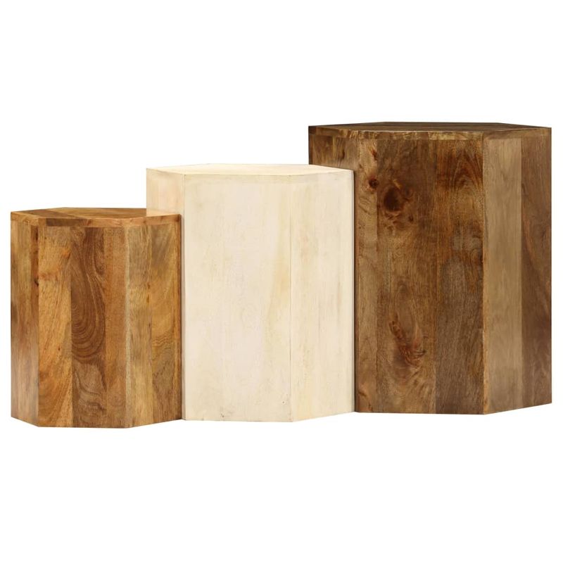 Casa si Gradina - Mobilier - Mese si birouri - Masute de cafea - Set masute cafea, 3 piese, lemn masiv de mango - Infinity.ro