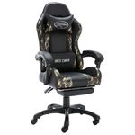 PC, gaming si accesorii - Gaming - Accesorii gaming - Scaune gaming - Scaun de jocuri cu taburet, negru si camuflaj, piele ecologica - Infinity.ro