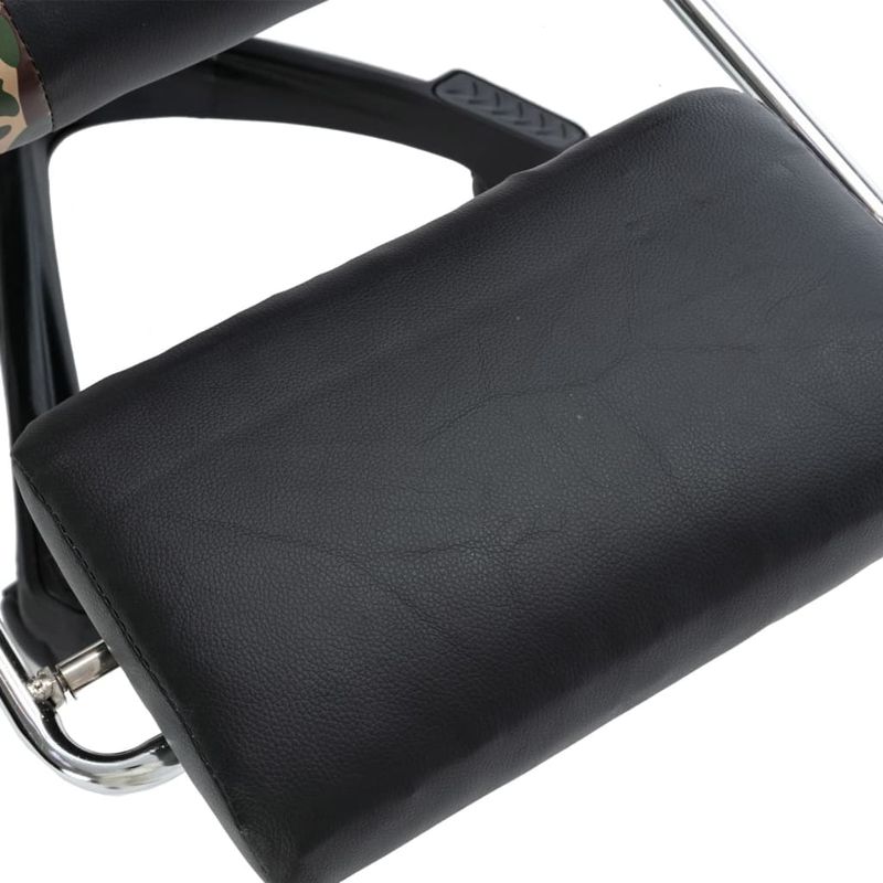 PC, gaming si accesorii - Gaming - Accesorii gaming - Scaune gaming - Scaun de jocuri cu taburet, negru si camuflaj, piele ecologica - Infinity.ro