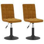 Casa si Gradina - Mobilier - Scaune si fotolii - Scaune - Scaune de bucatarie pivotante, 2 buc., maro, catifea - Infinity.ro