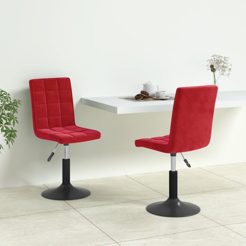 Casa si Gradina - Mobilier - Scaune si fotolii - Scaune - Scaune de bucatarie pivotante, 2 buc., rosu vin, catifea - Infinity.ro