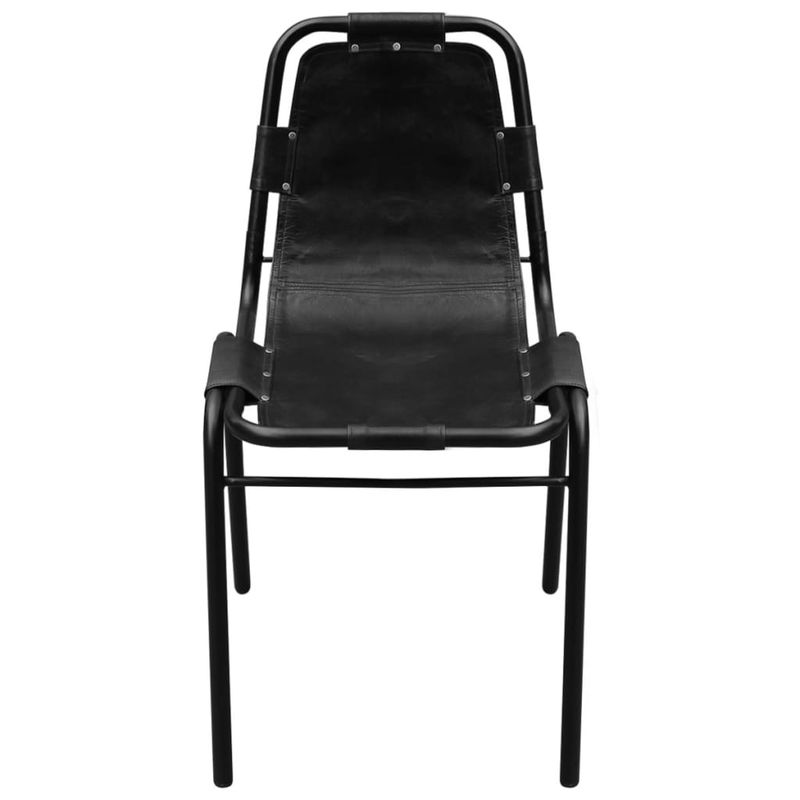 Casa si Gradina - Mobilier - Scaune si fotolii - Scaune - Scaune de bucatarie, 4 buc., negru, piele naturala - Infinity.ro
