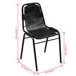 Casa si Gradina - Mobilier - Scaune si fotolii - Scaune - Scaune de bucatarie, 4 buc., negru, piele naturala - Infinity.ro