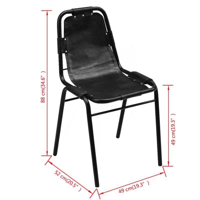 Casa si Gradina - Mobilier - Scaune si fotolii - Scaune - Scaune de bucatarie, 4 buc., negru, piele naturala - Infinity.ro