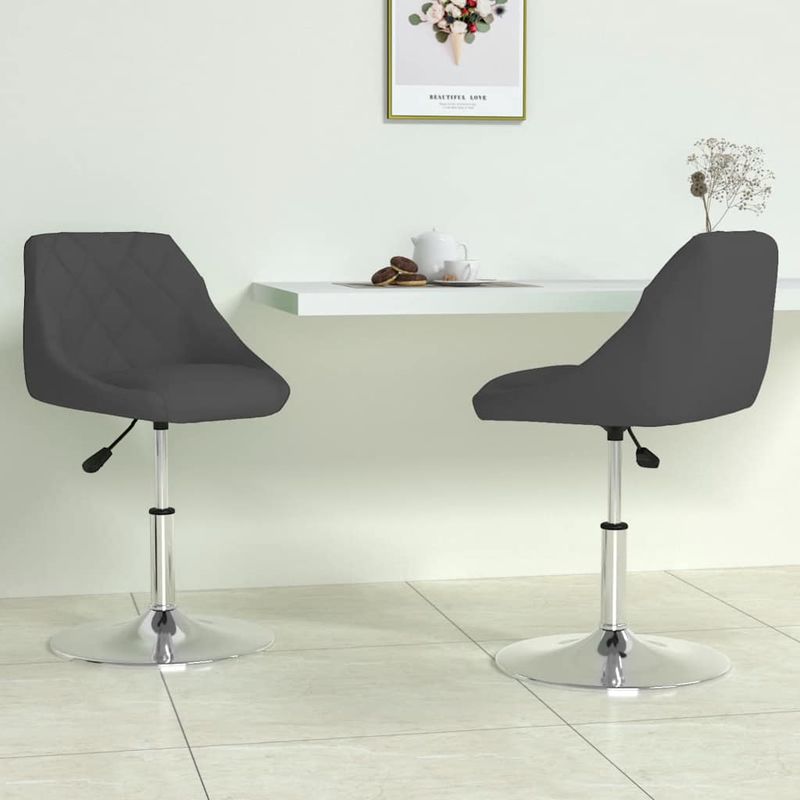 Casa si Gradina - Mobilier - Scaune si fotolii - Scaune - Scaune de bucatarie pivotante, 2 buc., negru, catifea - Infinity.ro