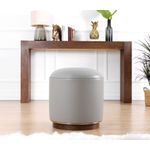 Casa si Gradina - Mobilier - Scaune si fotolii - Tabureti - Taburet, Atelier Del Sofa, piele ecologica, gri, 45x45x47 cm - Infinity.ro