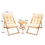 Casa si Gradina - Gradina si terasa - Mobilier exterior - Seturi mobila gradina - Set mobilier de gradina, Hanah Home, lemn de fag, maro crem, masa 40x40x40 cm, scaune 59x90x44 cm - Infinity.ro