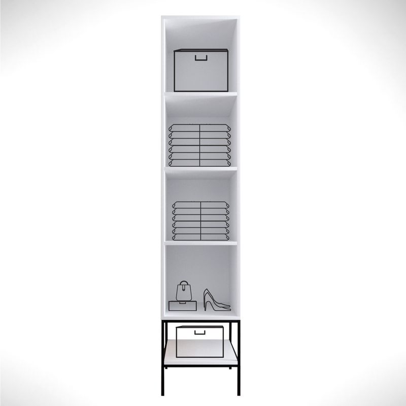 Casa si Gradina - Mobilier - Dulapuri si sifoniere - Sifoniere - Sifonier, Hanah Home, pal melaminat, alb negru auriu, 42x50x200 cm - Infinity.ro