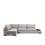 Casa si Gradina - Mobilier - Canapele si coltare - Coltare - Coltar cu puf, Hanah Home, lemn de fag si pal, gri deschis, 313x193x97 cm - Infinity.ro