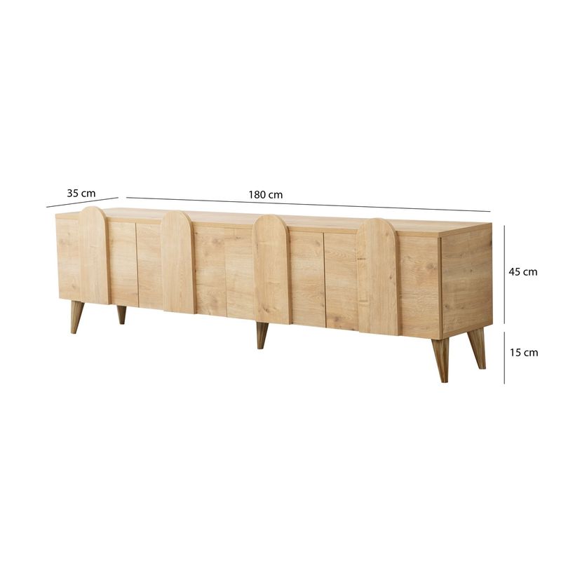 Casa si Gradina - Mobilier - Comode si corpuri - Comode - Comoda tv, Hanah Home, pal melaminat, stejar, 180x50x35 cm, 552NOS2428 - Infinity.ro