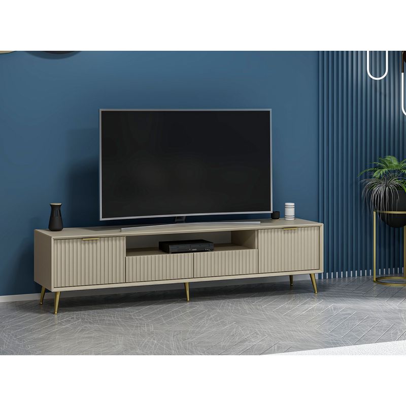 Casa si Gradina - Mobilier - Comode si corpuri - Comode - Comoda tv, Hanah Home, pal melaminat, gresie, 180x45x35 cm - Infinity.ro
