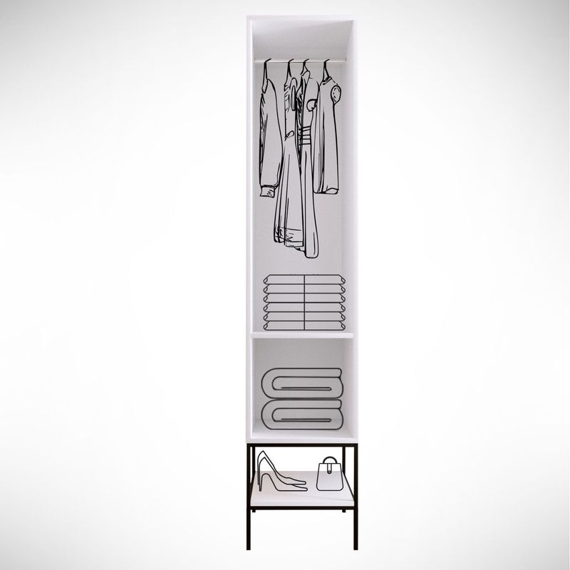 Casa si Gradina - Mobilier - Dulapuri si sifoniere - Sifoniere - Sifonier, Hanah Home, pal melaminat, alb negru auriu, 42x50x200 cm - Infinity.ro