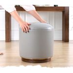 Casa si Gradina - Mobilier - Scaune si fotolii - Tabureti - Taburet, Atelier Del Sofa, piele ecologica, gri, 45x45x47 cm - Infinity.ro