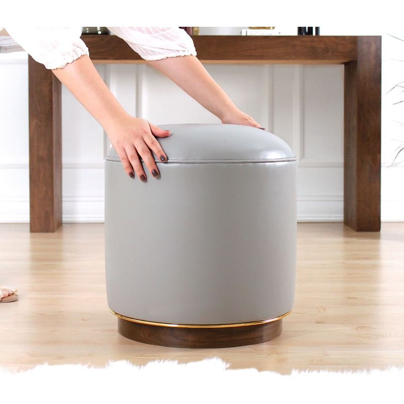 Casa si Gradina - Mobilier - Scaune si fotolii - Tabureti - Taburet, Atelier Del Sofa, piele ecologica, gri, 45x45x47 cm - Infinity.ro