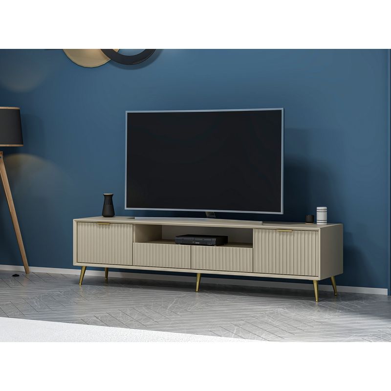 Casa si Gradina - Mobilier - Comode si corpuri - Comode - Comoda tv, Hanah Home, pal melaminat, gresie, 180x45x35 cm - Infinity.ro