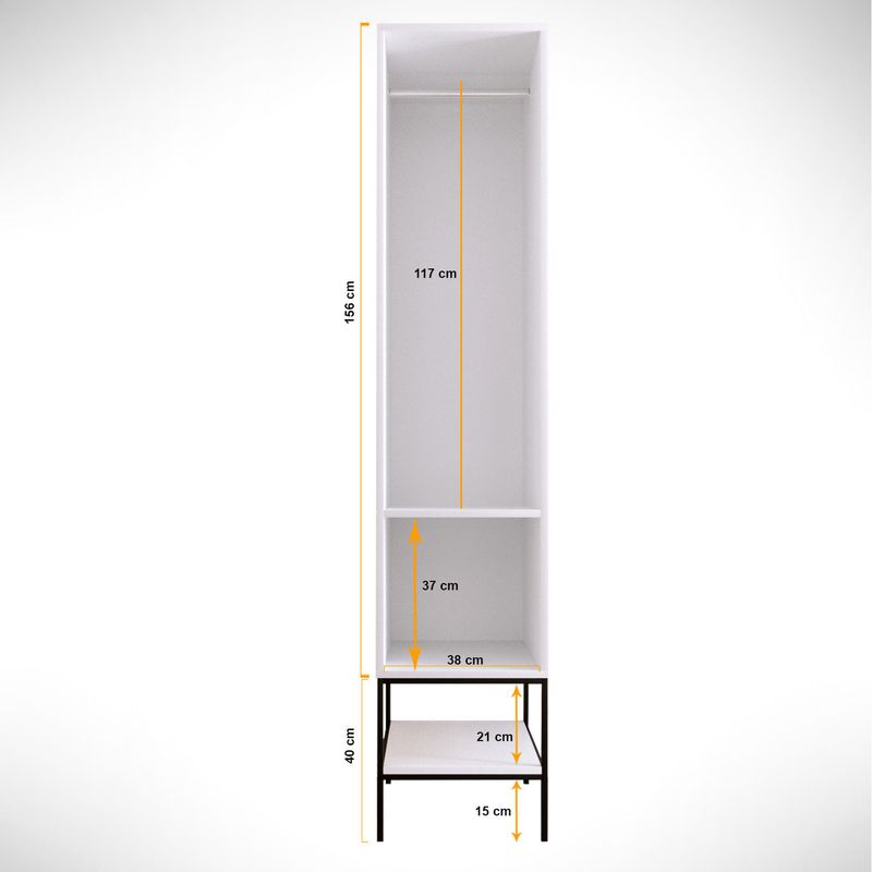 Casa si Gradina - Mobilier - Dulapuri si sifoniere - Sifoniere - Sifonier, Hanah Home, pal melaminat, alb negru auriu, 42x50x200 cm - Infinity.ro