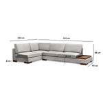 Casa si Gradina - Mobilier - Canapele si coltare - Coltare - Coltar cu puf, Hanah Home, lemn de fag si pal, gri deschis, 313x193x97 cm - Infinity.ro